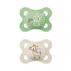 Lot de 2 sucettes silicone Original 2-6M nature (modèle aléatoire)