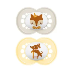 Lot de 2 sucettes silicone Original 18M+ animaux (modèle aléatoire)