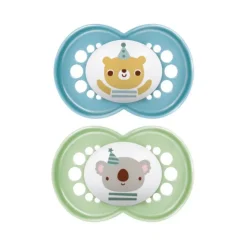 Lot de 2 sucettes silicone Original 18M+ animaux (modèle aléatoire)