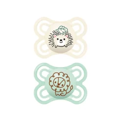 Lot de 2 sucettes silicone Perfect 2-6M animaux (modèle aléatoire)