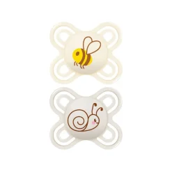 Lot de 2 sucettes silicone Perfect 0-2M animaux (modèle aléatoire)