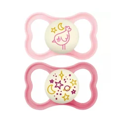 Lot de 2 sucettes silicone Suprême Nuit 6M+ (modèle aléatoire)