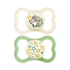 Lot de 2 sucettes silicone Suprême Nuit 6M+ (modèle aléatoire)
