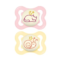Lot de 2 sucettes silicone Suprême Nuit 2-6M (modèle aléatoire)