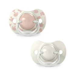 Lot de 2 sucettes silicone SX Pro 6-18M Birdies rose