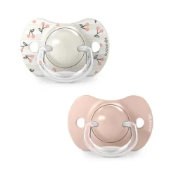 Lot de 2 sucettes silicone SX Pro 0-6M Birdies rose