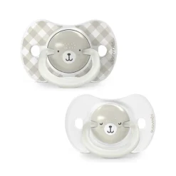 Lot de 2 sucettes silicone SX Pro 0-6M Wild&Free jour/nuit gris