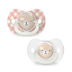 Lot de 2 sucettes silicone SX Pro 0-6M Wild&Free jour/nuit rose