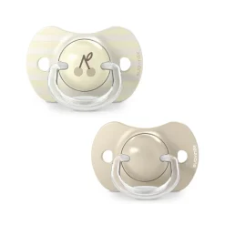 Lot de 2 sucettes silicone SX Pro 18M+ Birdies beige