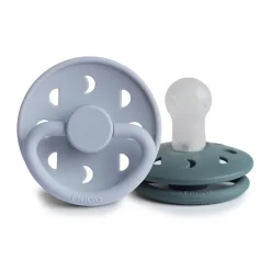 Lot de 2 sucettes silicone T1 Moon powder blue/slate