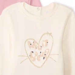 Lot de 3 sweats molleton fantaisie pour bébé fille
