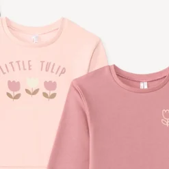 Lot de 3 sweats oversize bébé fille motif tulipe
