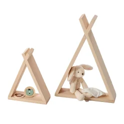 Lot de 2 étagères tipi en bois