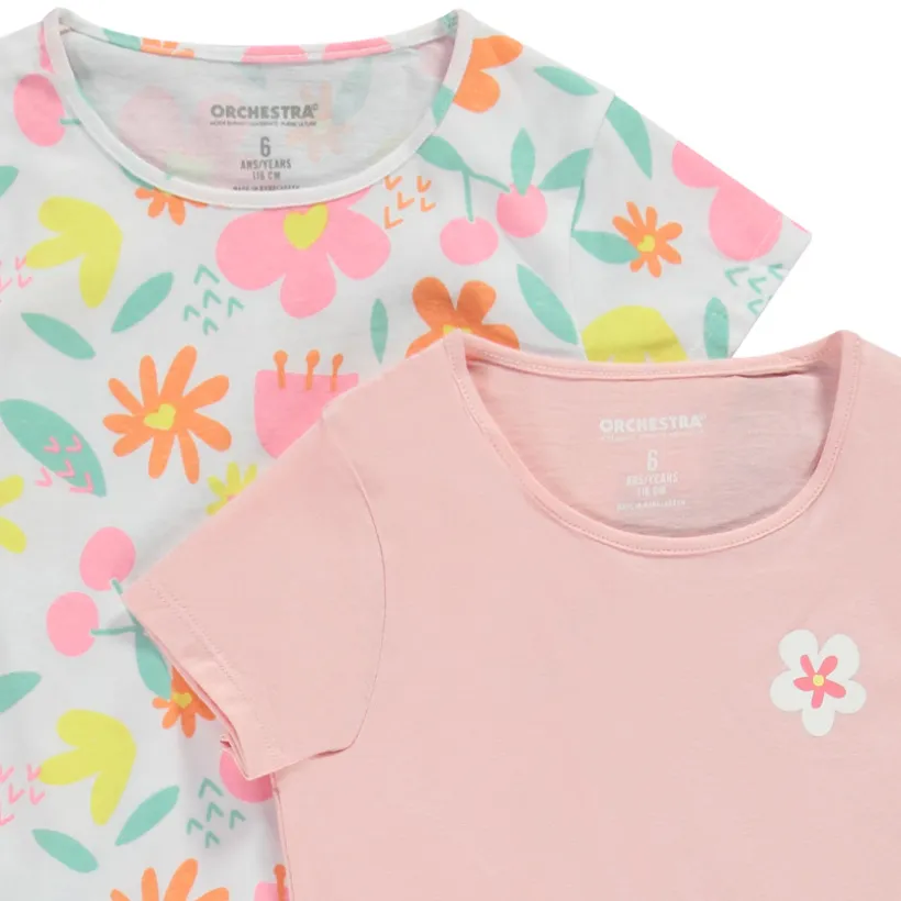Lot de 4 t-shirt manches courtes fantaisie pour fille