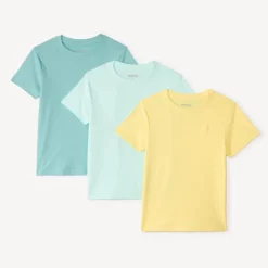 Lot de 3 t-shirt manches courtes uni avec print palmier pour garçon