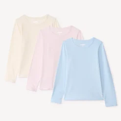 Lot de 3 t-shirt manches longues unis pour fille