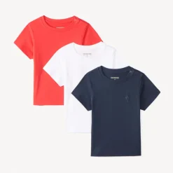 Lot de 3 t-shirts manches courtes unis pour bébé garçon