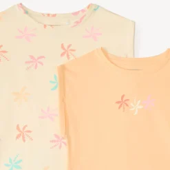Lot de 2 t-shirts manches courtes forme boîte pour fille