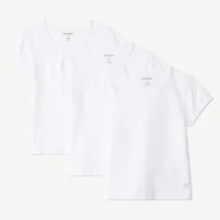 Lot de 3 t-shirts manches courtes unis à foil print cœur pour fille