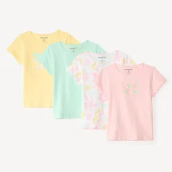 Lot de 4 t-shirts manches courtes fantaisie pour fille
