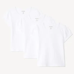 Lot de 3 t-shirts manches courtes unis blancs pour fille