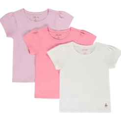 Lot de 3 t-shirts manches courtes en coton unis pour fille