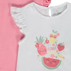 Lot de 4 t-shirts manches courtes volantées pour bébé fille
