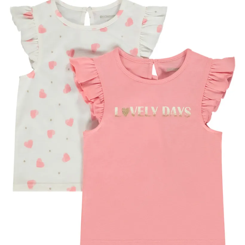 Lot de t-shirts manches courtes fantaisie pour bébé fille