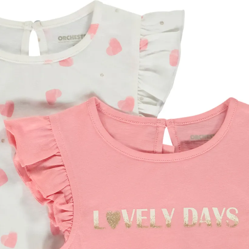 Lot de t-shirts manches courtes fantaisie pour bébé fille