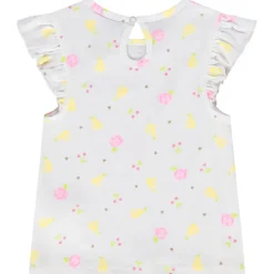 Lot de 2 t-shirts manches courtes volantées en jersey pour bébé fille