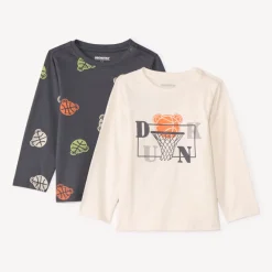 Lot de 2 t-shirts manches longues fantaisie pour bébé garçon