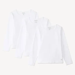 Lot de 3 t-shirts manches longues unis pour fille