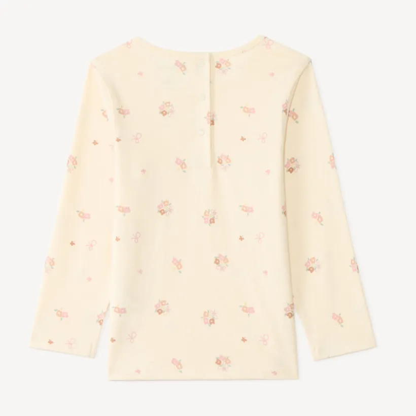 Lot de 2 t-shirts manches longues bébé fille uni et imprimé