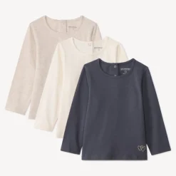 Lot de 3 t-shirts manches longues unis pour bébé fille