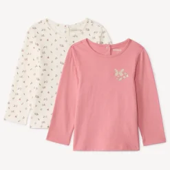 Lot de 2 t-shirts manches longues fantaisie pour bébé fille