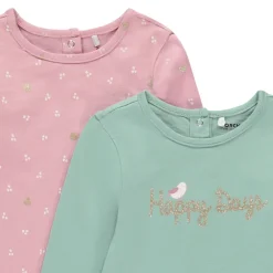 Lot de 4 t-shirts manches longues fantaisie pour bébé fille