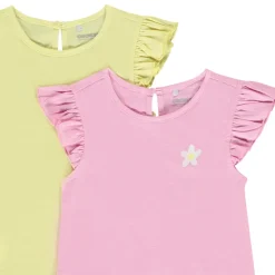 Lot de 4 t-shirts manches volantées fantaisies pour bébé fille