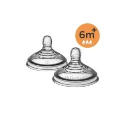 Lot de 2 tétines anti-colique avancé 6m+ - Débit rapide