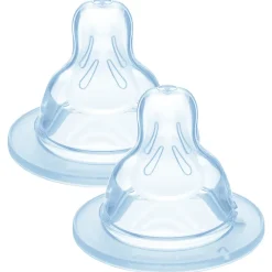 Lot de 2 tétines en silicone anatomique - Débit 1 lent