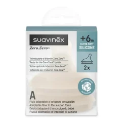 Lot de 2 tétines en silicone anti-colique Zero.Zero spécial allaitement Light