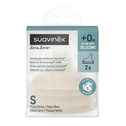 Lot de 2 tétines en silicone anti-colique Zero.Zero débit lent S Light