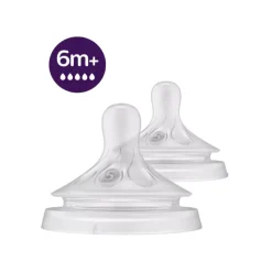 Lot de 2 tétines Natural 3.0 débit rapide 5 trous 6M+