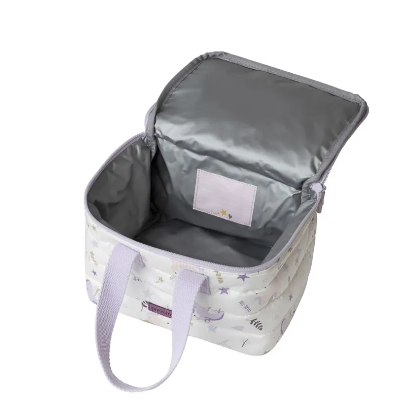 Lunch bag isotherme imprimé licornes blanc