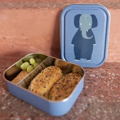 Lunchbox compartimentée en inox Mrs. Elephant bleu