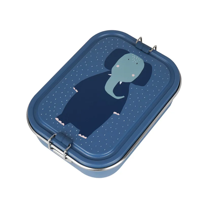 Lunchbox compartimentée en inox Mrs. Elephant bleu