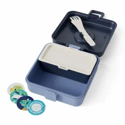 Lunchbox personnalisable 850ml Snacky avec couverts Infinity Blue