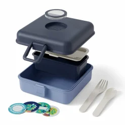 Lunchbox personnalisable 850ml Snacky avec couverts Infinity Blue