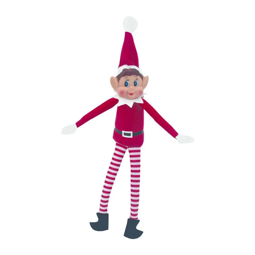 Lutin farceur de Noël 30cm Garçon rouge/rayé