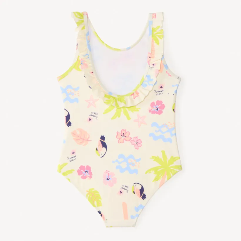 Maillot de bain 1 pièce imprimé fantaisie pour fille