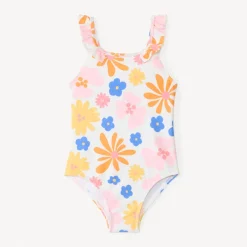 Maillot de bain 1 pièce imprimé fleuri pour fille